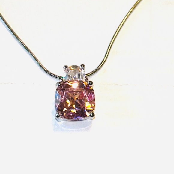 Costume Jewelry Set Silver Tone and Pink Stones - Picture 9 of 10